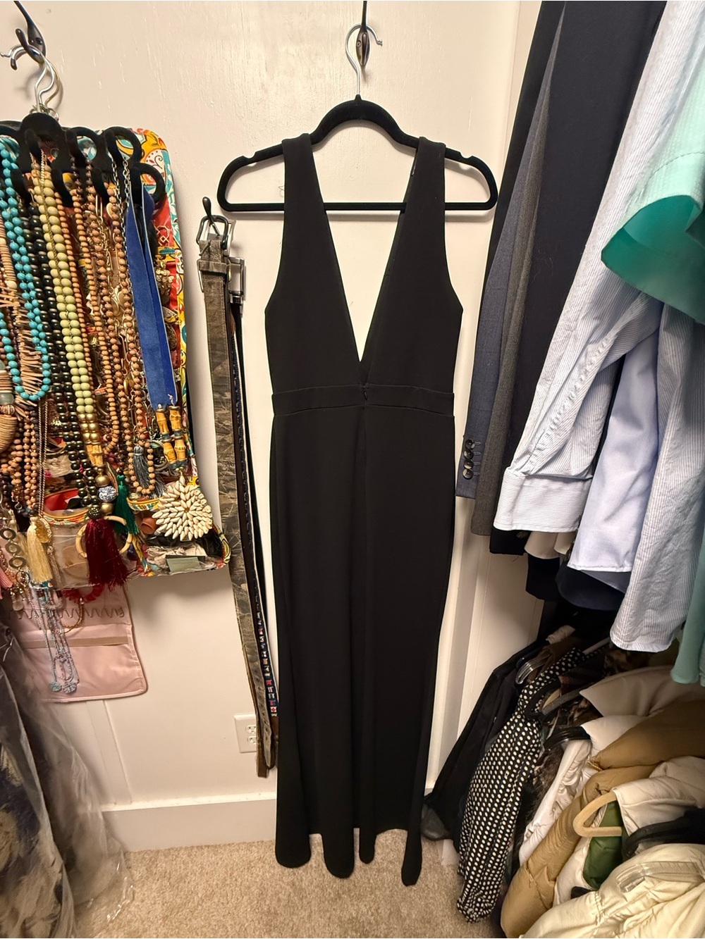 Lulus Stunned By You Black Rhinestone Mermaid Maxi Dress - Size L - Picture 4 of 6